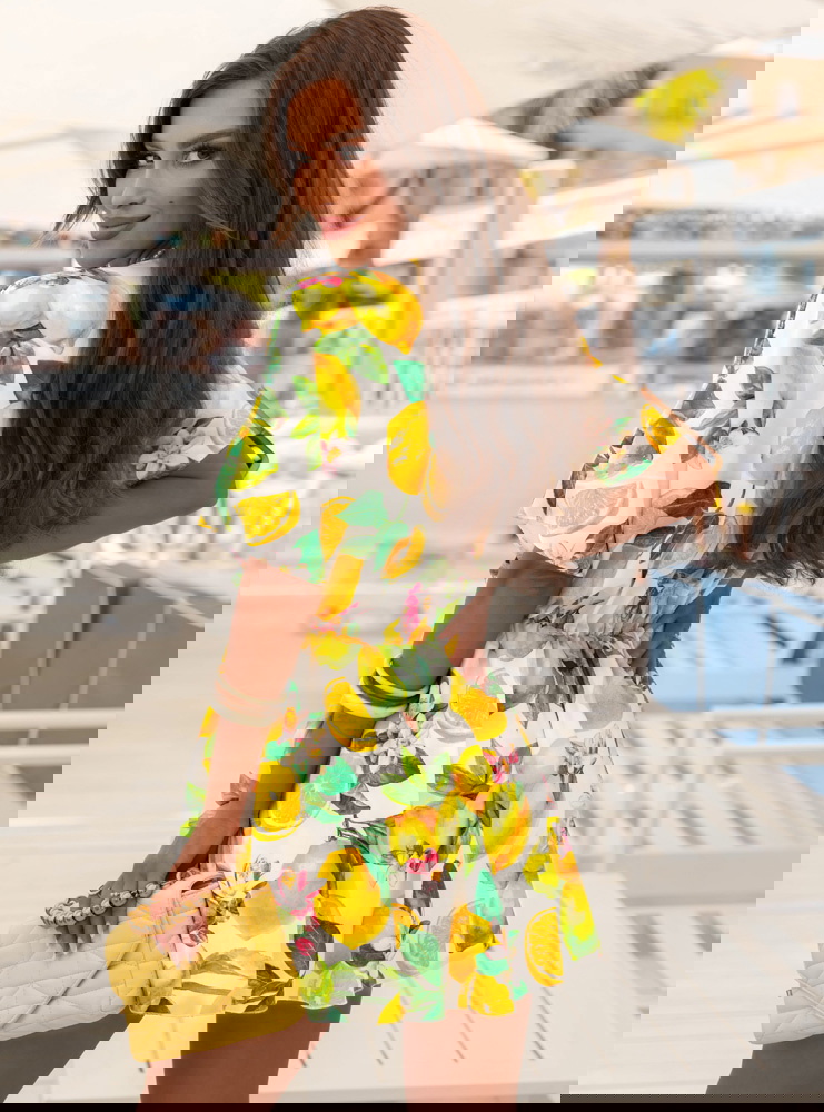 Wzorzysty kombinezon jak sukienka z...