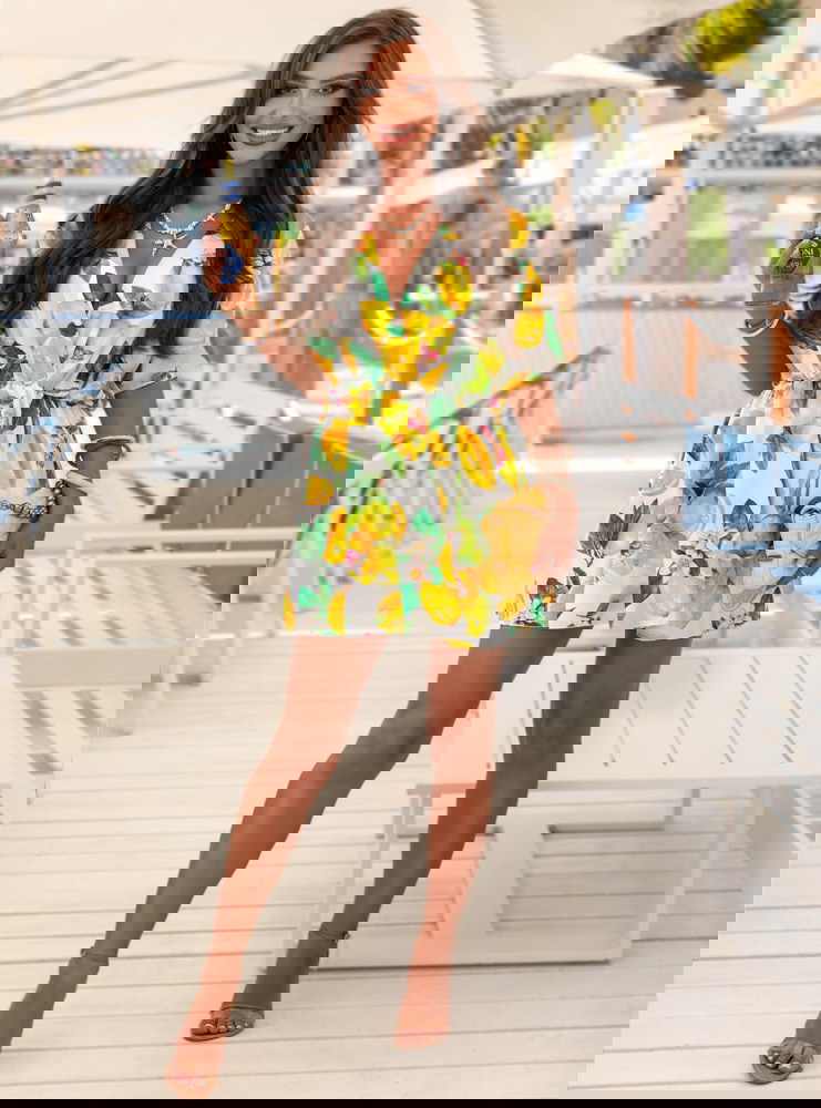 Wzorzysty kombinezon jak sukienka z...