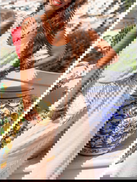 Beżowy komplet bluzka i... 2