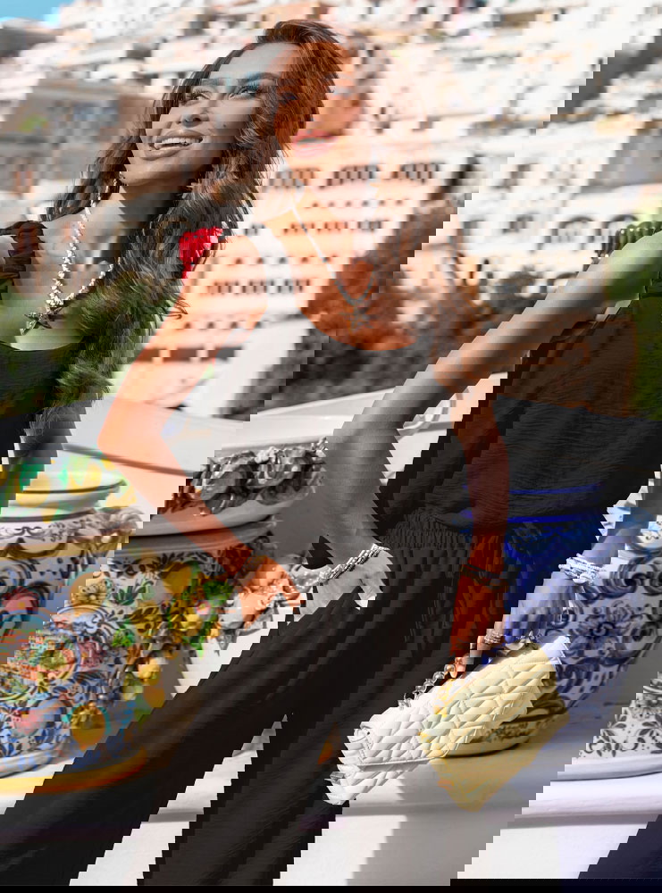 Czarny komplet bluzka i spodnie Serenaa