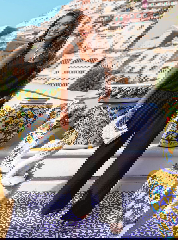 Czarny komplet bluzka i spodnie Serenaa