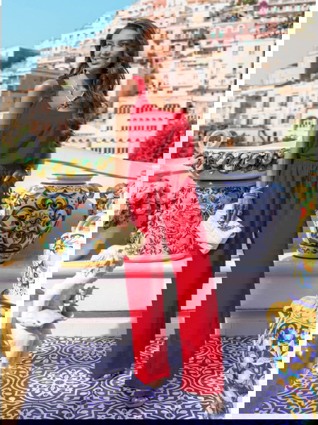 Malinowy komplet bluzka i... 2