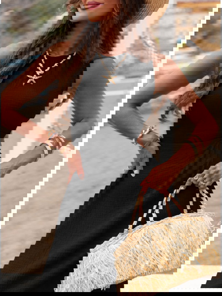 Czarna muślinowa sukienka z... 2