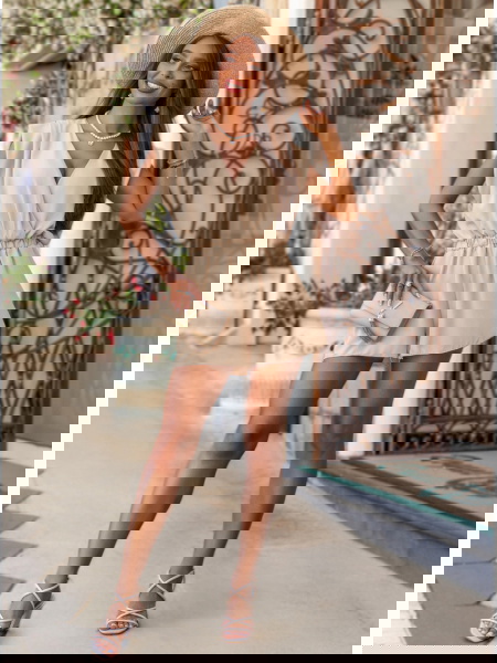 Beżowy kombinezon z... 2