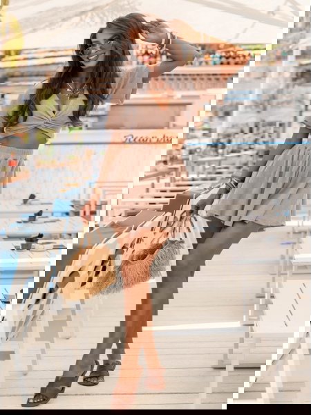 Beżowy komplet prążkowany... 2