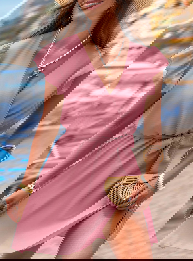 Sukienka z przekładanym dekoltem...