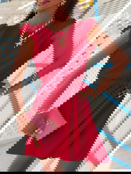 Malinowa sukienka z... 2