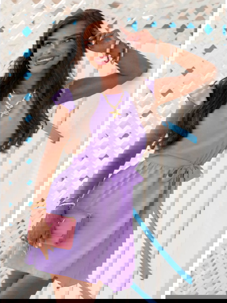 Liliowa sukienka z... 2