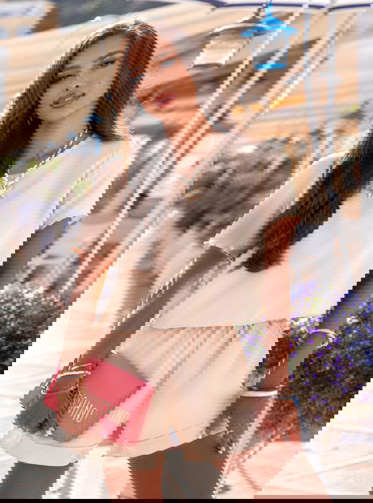 Beżowy komplet koszulka i szorty Tamo