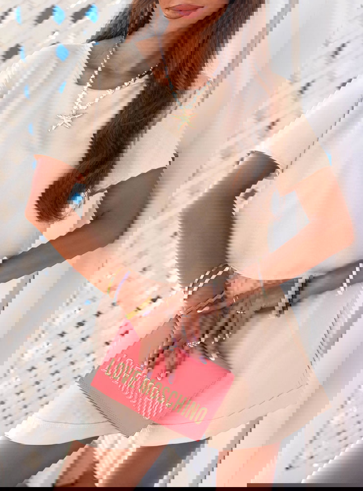 Beżowy komplet koszulka i szorty Tamo