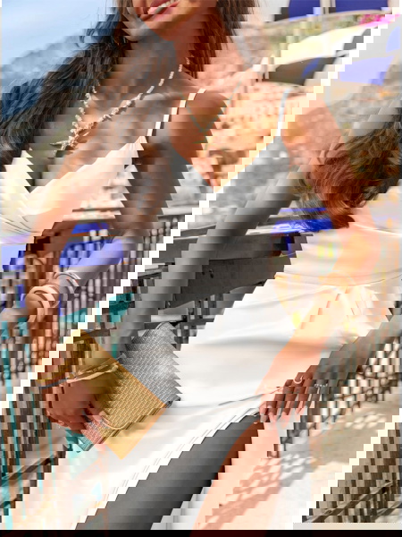 Biała sukienka maxi na... 2