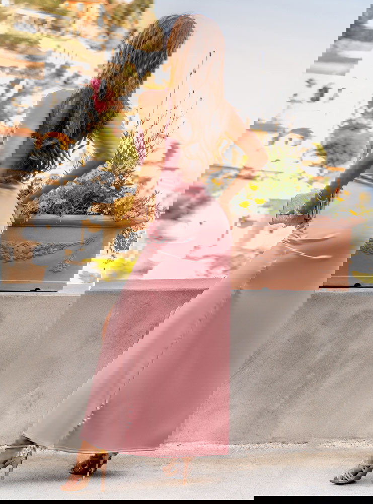 Długa sukienka z rozcięciem Elga -...