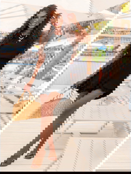 Czarny muślinowy kombinezon... 2