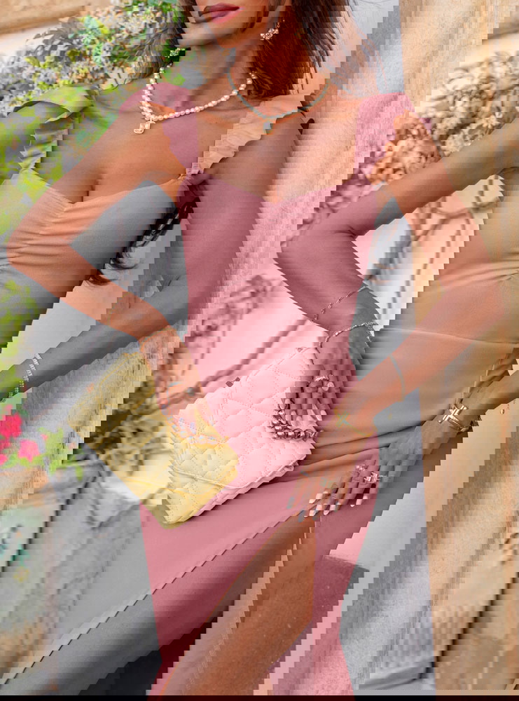 Sukienka z rozcięciem Nunzia - brudny...