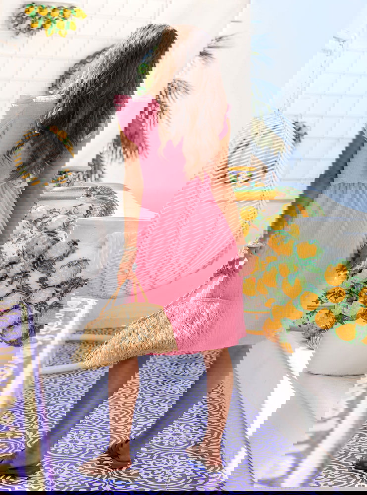 Pudrowa muślinowa sukienka midi Boromea