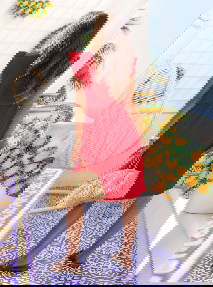 Malinowa muślinowa sukienka midi Boromea