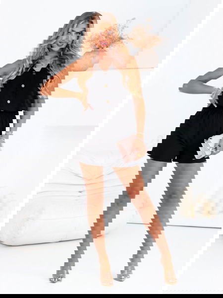 Czarny komplet bluzka i... 2