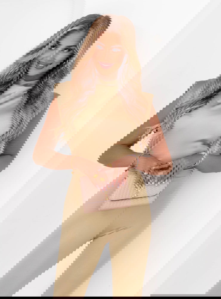 Beżowy dopasowany kombinezon Kimbery