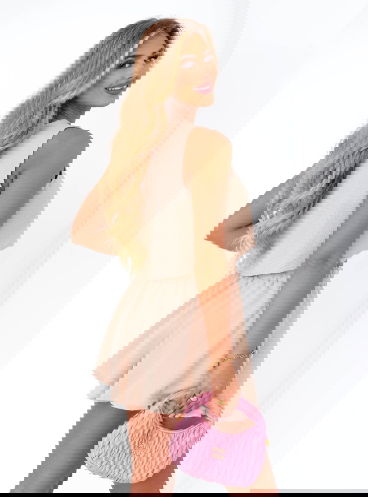 Beżowy komplet top i spodenki Aparcida