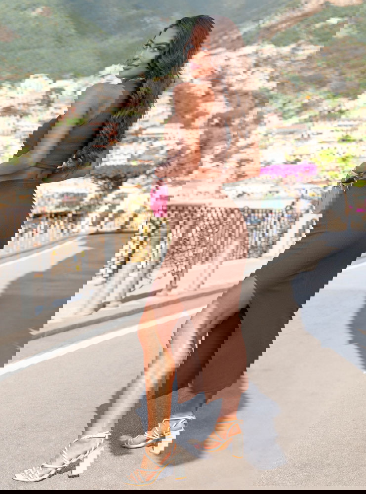 Prążkowany komplet top+spódnica z...