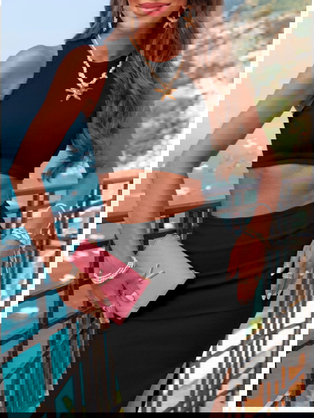 Czarny prążkowany komplet... 2