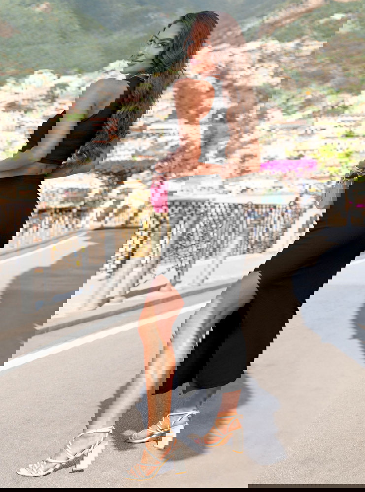 Czarny prążkowany komplet...