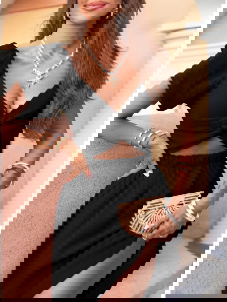 Czarna muślinowa sukienka... 2