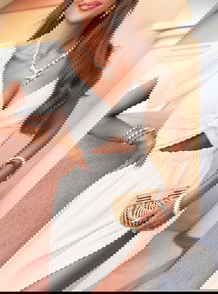 Biała muślinowa sukienka midi z...