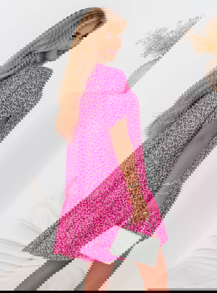 Wzorzysta muślinowa sukienka oversize...