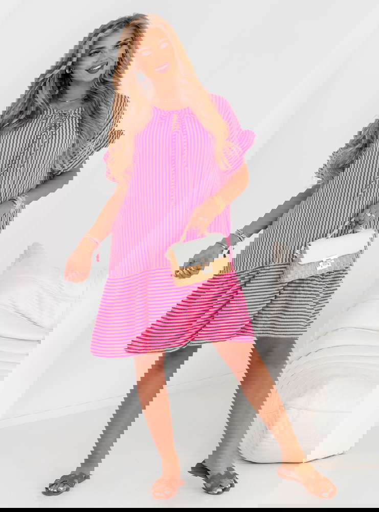 Wzorzysta muślinowa sukienka oversize...