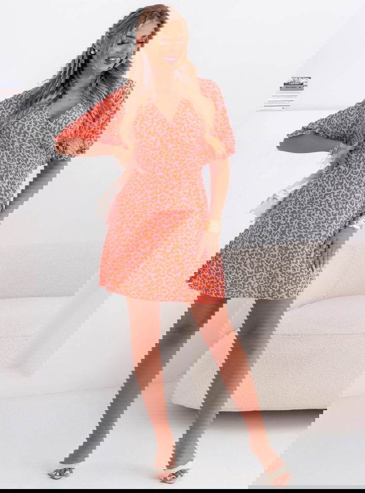 Muślinowa sukienka z przekładanym...