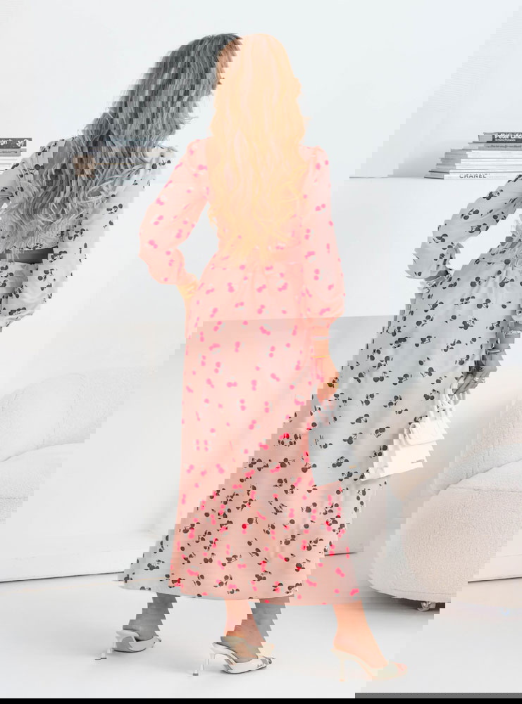 Brzoskwiniowy komplet krótki top i...