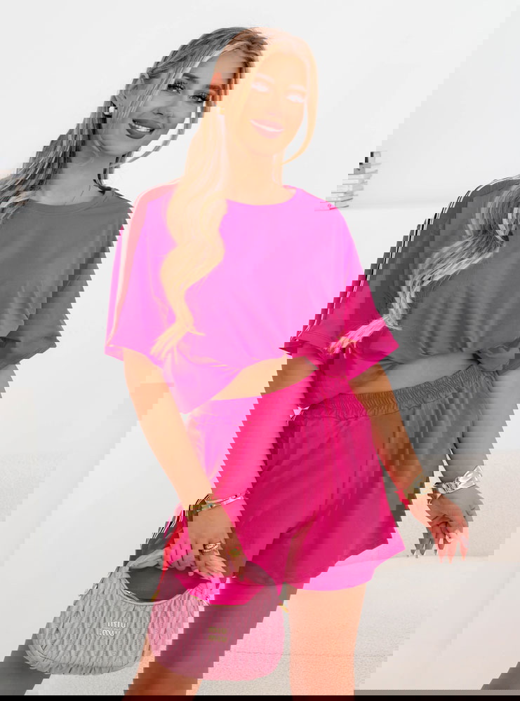 Komplet koszulka i szorty Sumet - fuksja