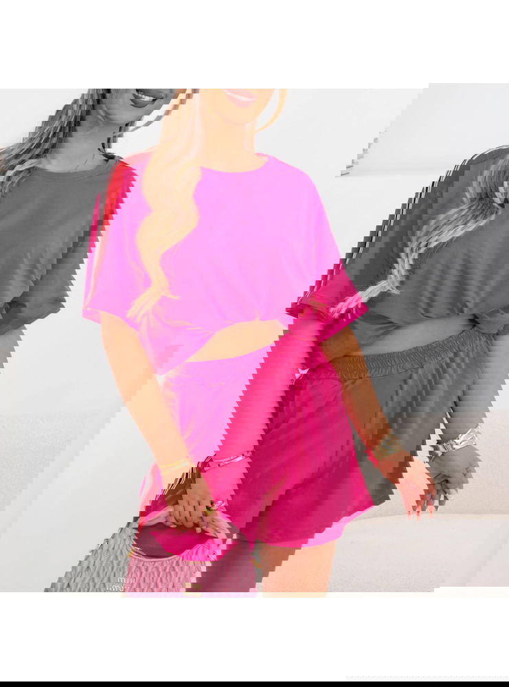 Komplet koszulka i szorty Sumet - fuksja