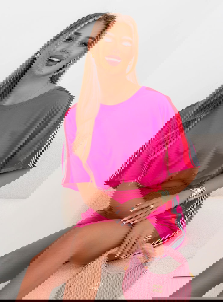 Komplet koszulka i szorty Sumet - fuksja