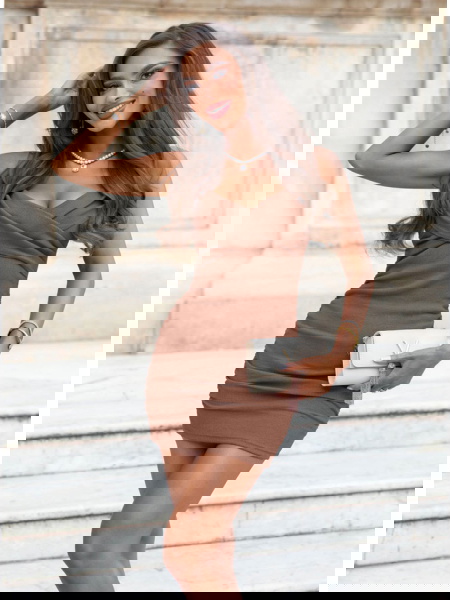 Prążkowana sukienka na... 2