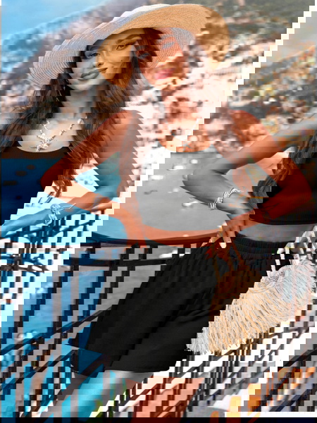 Czarny prążkowany komplet... 2