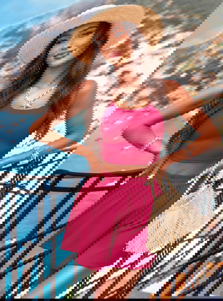 Prążkowany komplet top i spodenki...