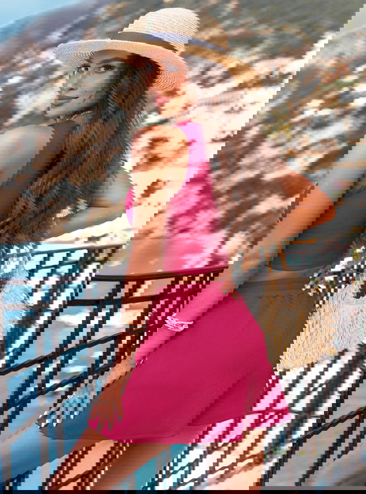 Prążkowany komplet top i spodenki...