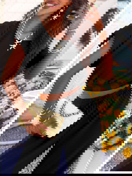 Czarny komplet top +... 2