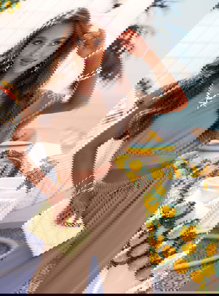 Komplet top + spodnie Sveva - mocha...