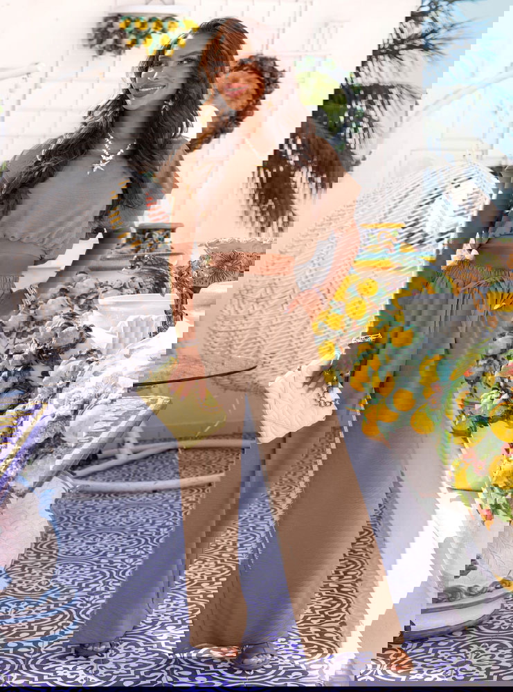 Komplet top + spodnie Sveva - mocha...