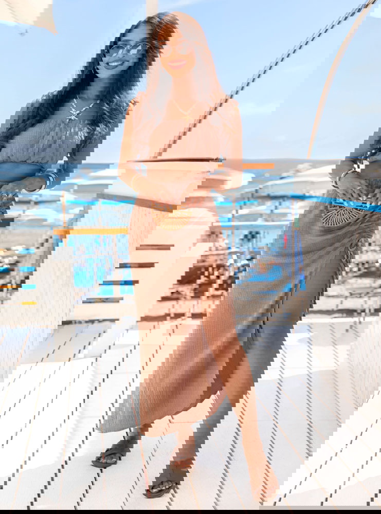 Komplet top + spódnica z rozcięciem...