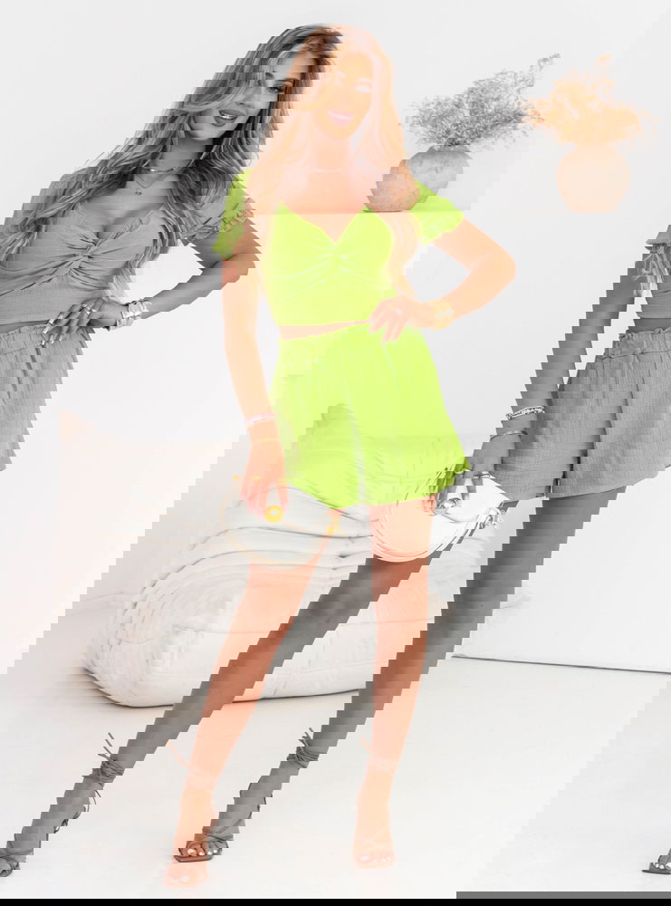 Zielony komplet top + szorty Kierre