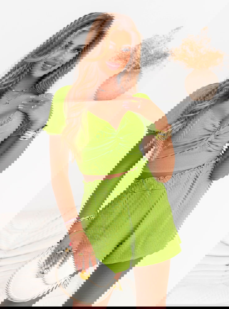 Zielony komplet top + szorty Kierre