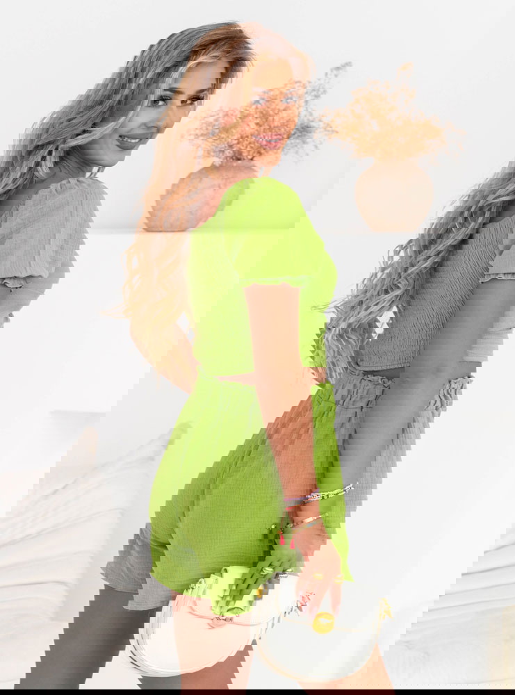 Zielony komplet top + szorty Kierre