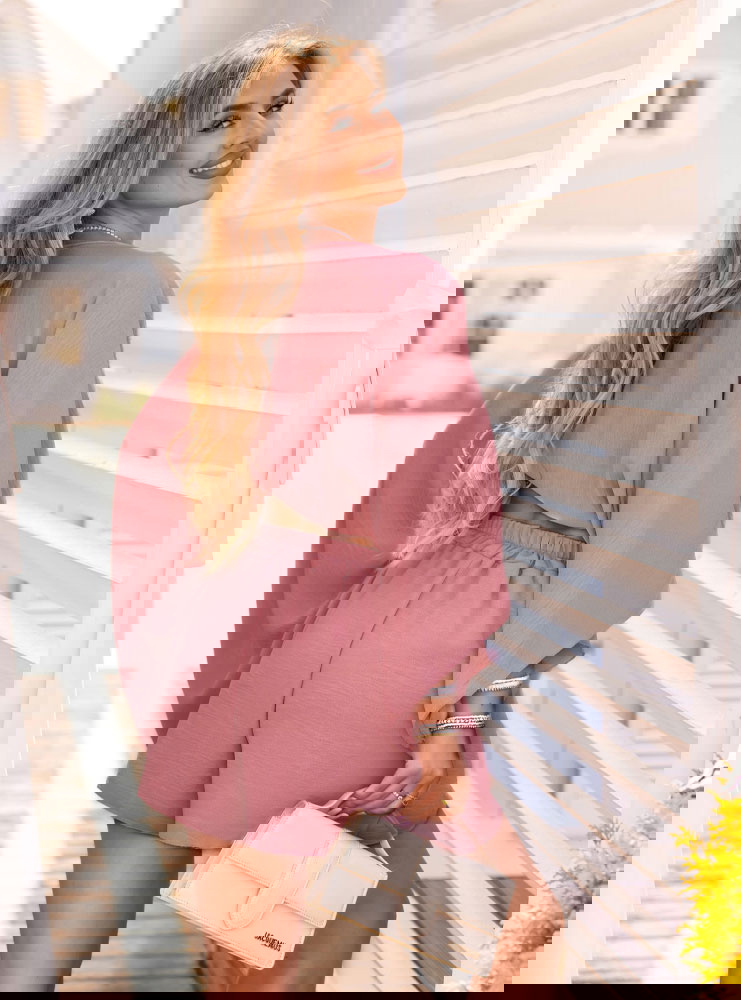 Komplet top i szorty Libia - brudny róż