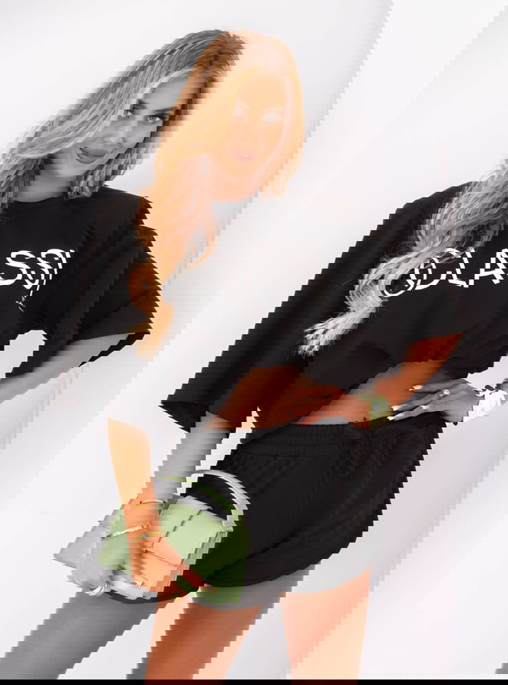 Czarne krótkie spodenki dresowe Eldece