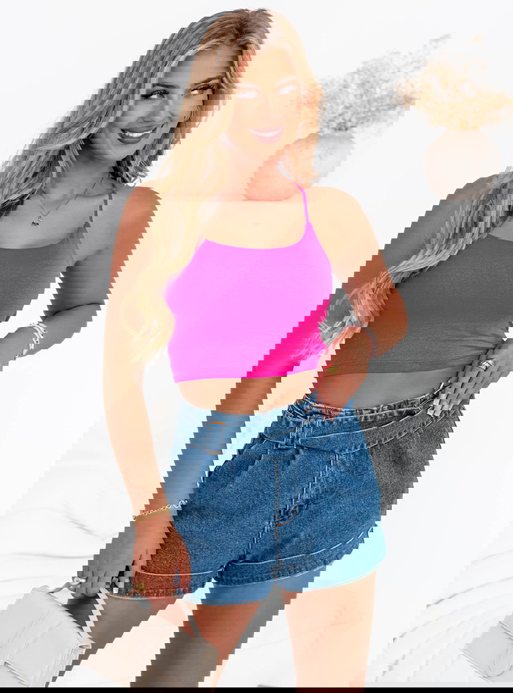 Top na ramiączkach Pierra - fuksja