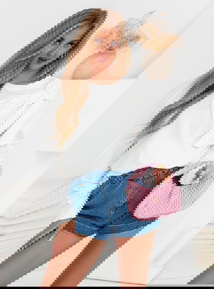 Biała bluza z ozdobną kokardą Orfilia